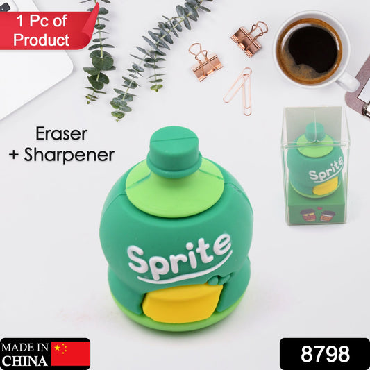 2-in-1 3D Cold Drink Bottle Shape Rubber Pencil Set, Boys Girls Gifts (1 Pc )