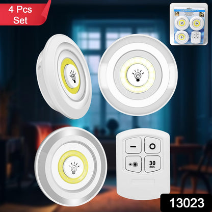 LED Light Under Closet Battery Powered Closet Wall Lamp with Remote, Set of 3